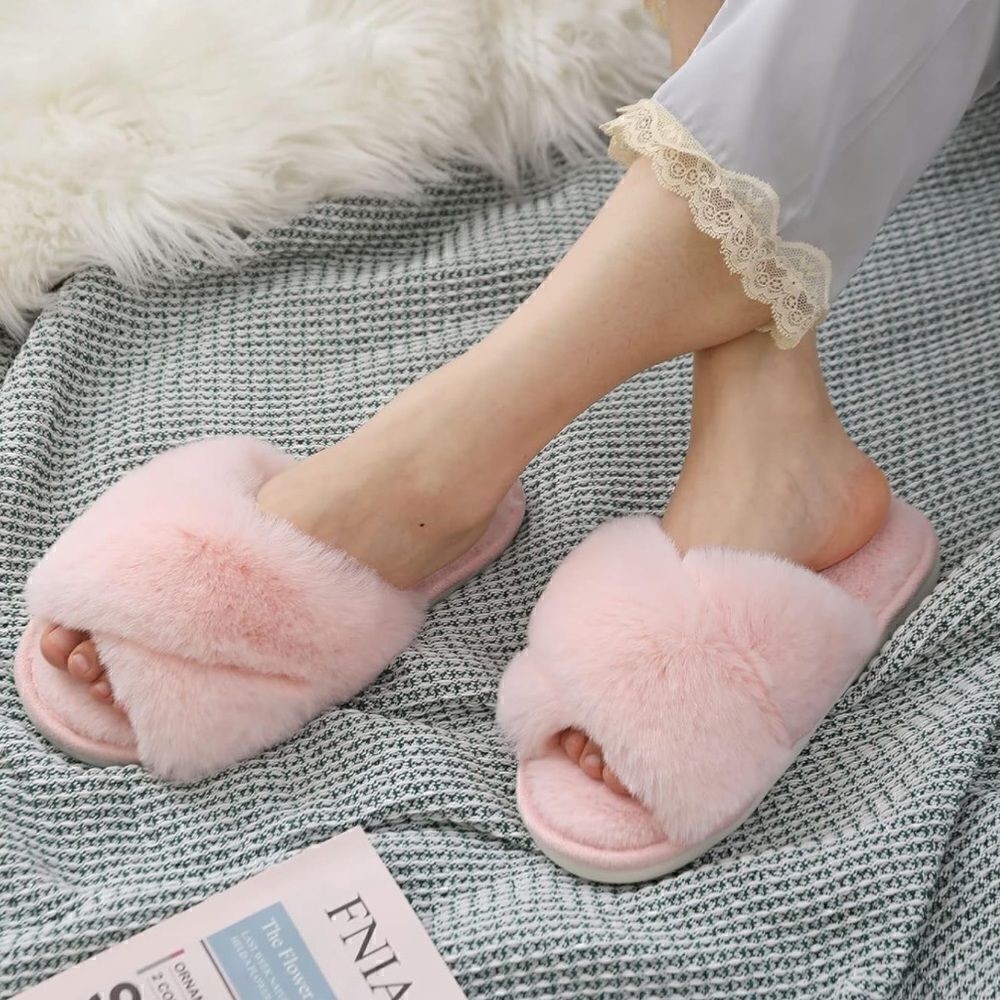 Memory Foam Fuzzy Cozy Slippers
